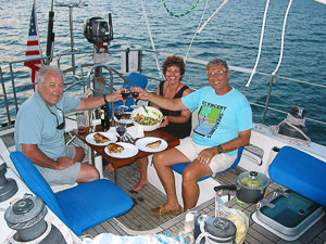 Jake, Andria, myself and Al (not in the picture), Slothargy Cruise, Bahamas